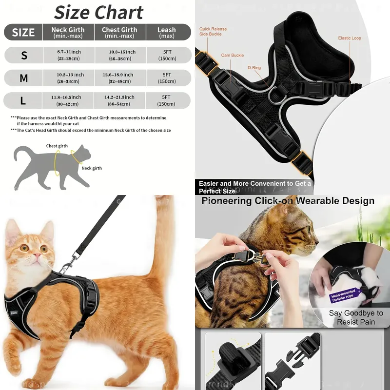 Outdoor Adventure Vest - Cat Harness And Leash Set Anti‑Escape