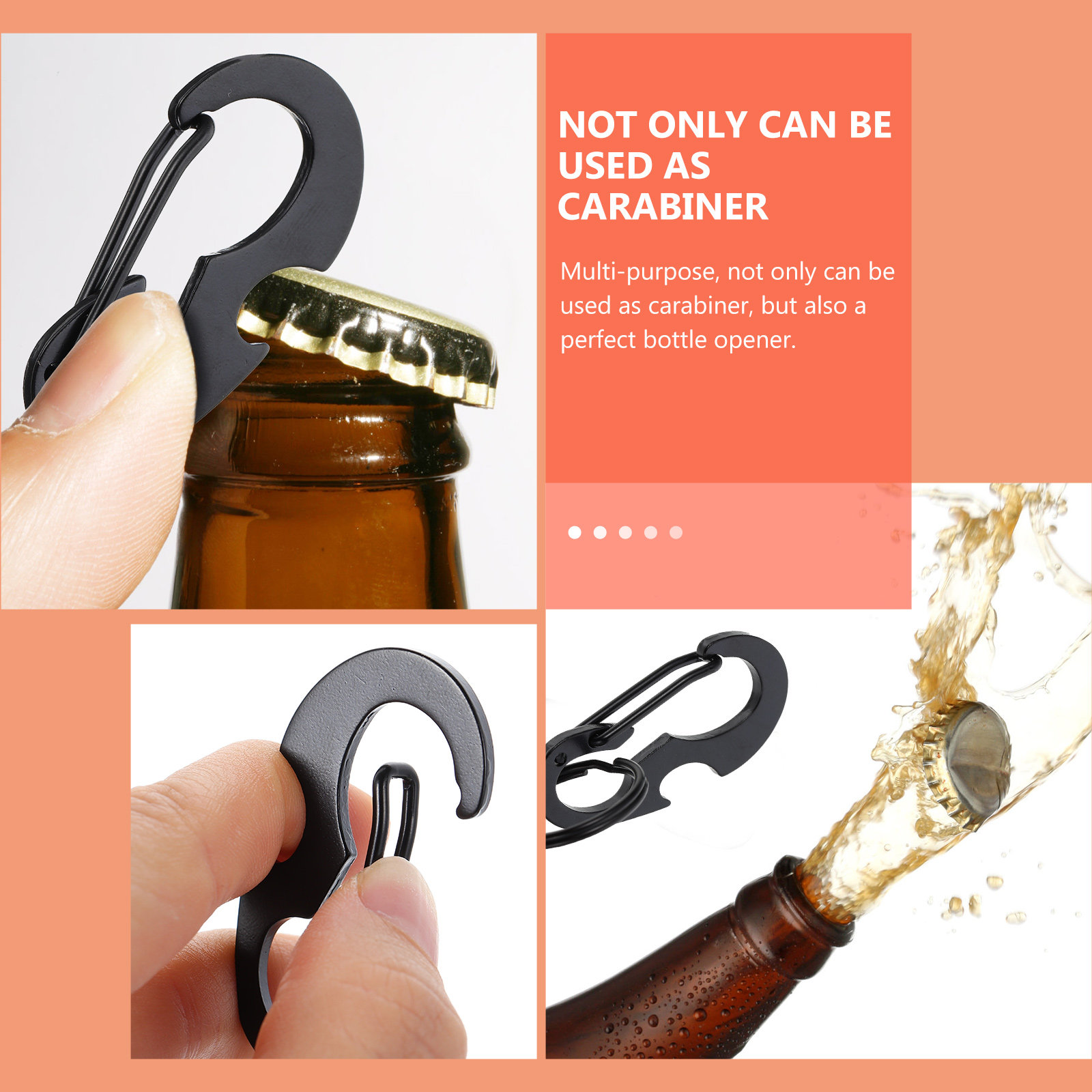 Carabiner Locking D - 6Pcs D-Shape Locking Carabiner Stainless Steel