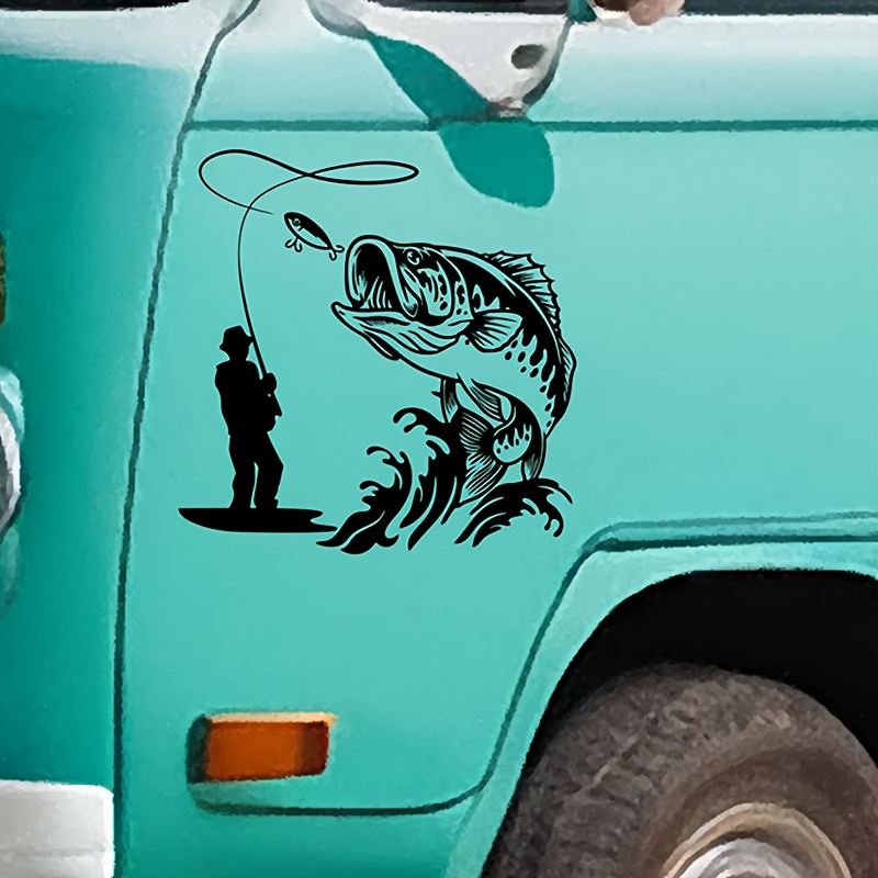 Outdoor Adventure Rv - 20x20cm Fishing Camper Van Sticker Removable
