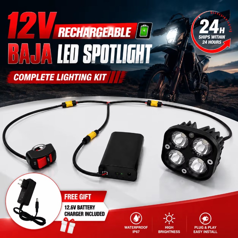 12V Baja Light LED Headlamp Re - Headlamp Waterproof Rechargeable review and price