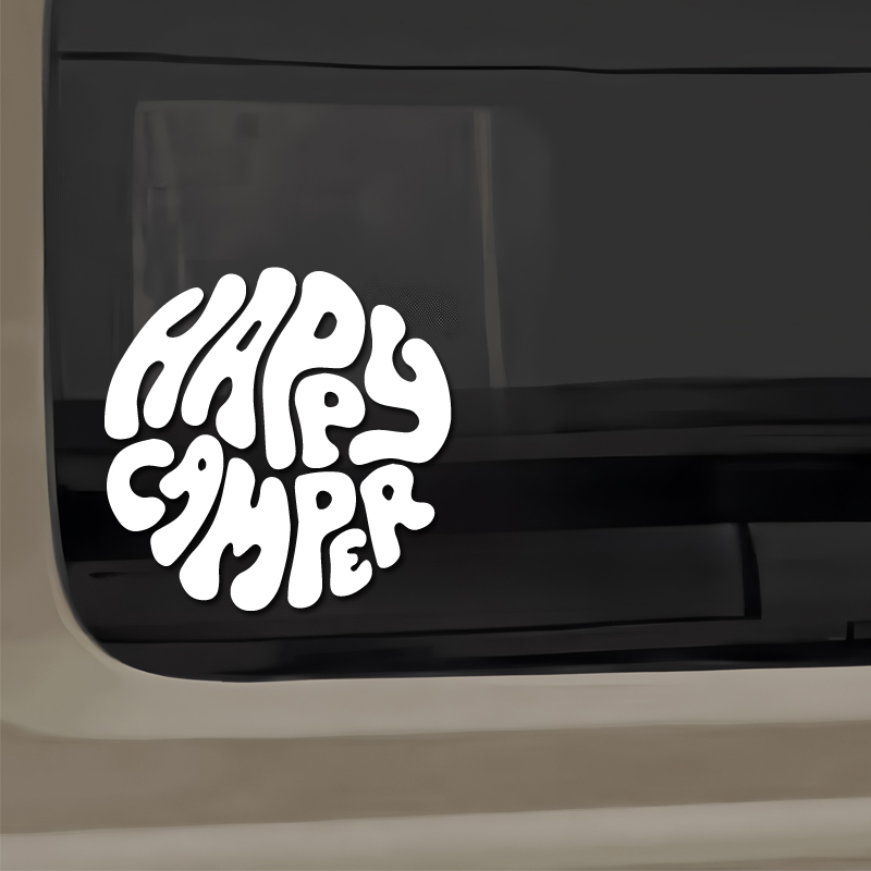 Happy Camper Boho Vinyl Sticke - Outdoor Adventure Rv review and price