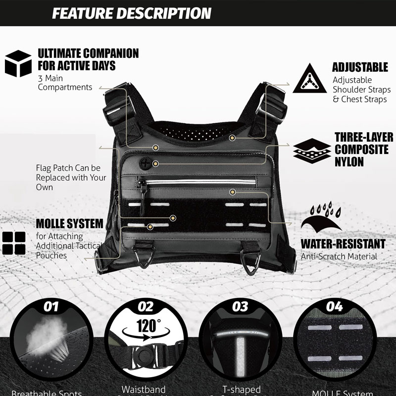 Outdoor Chest Bag For Men Fron - Outdoor Adventure Vest review and price