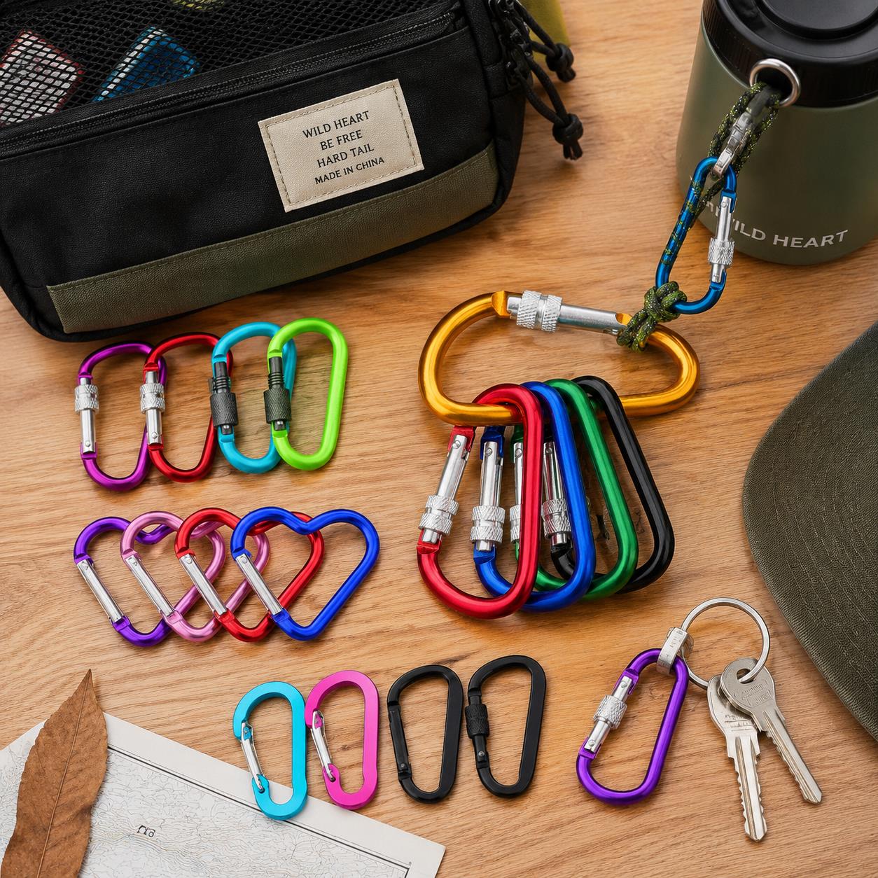 6PCS Carabiner Packs – 5-8cm D - Carabiner Locking D review and price