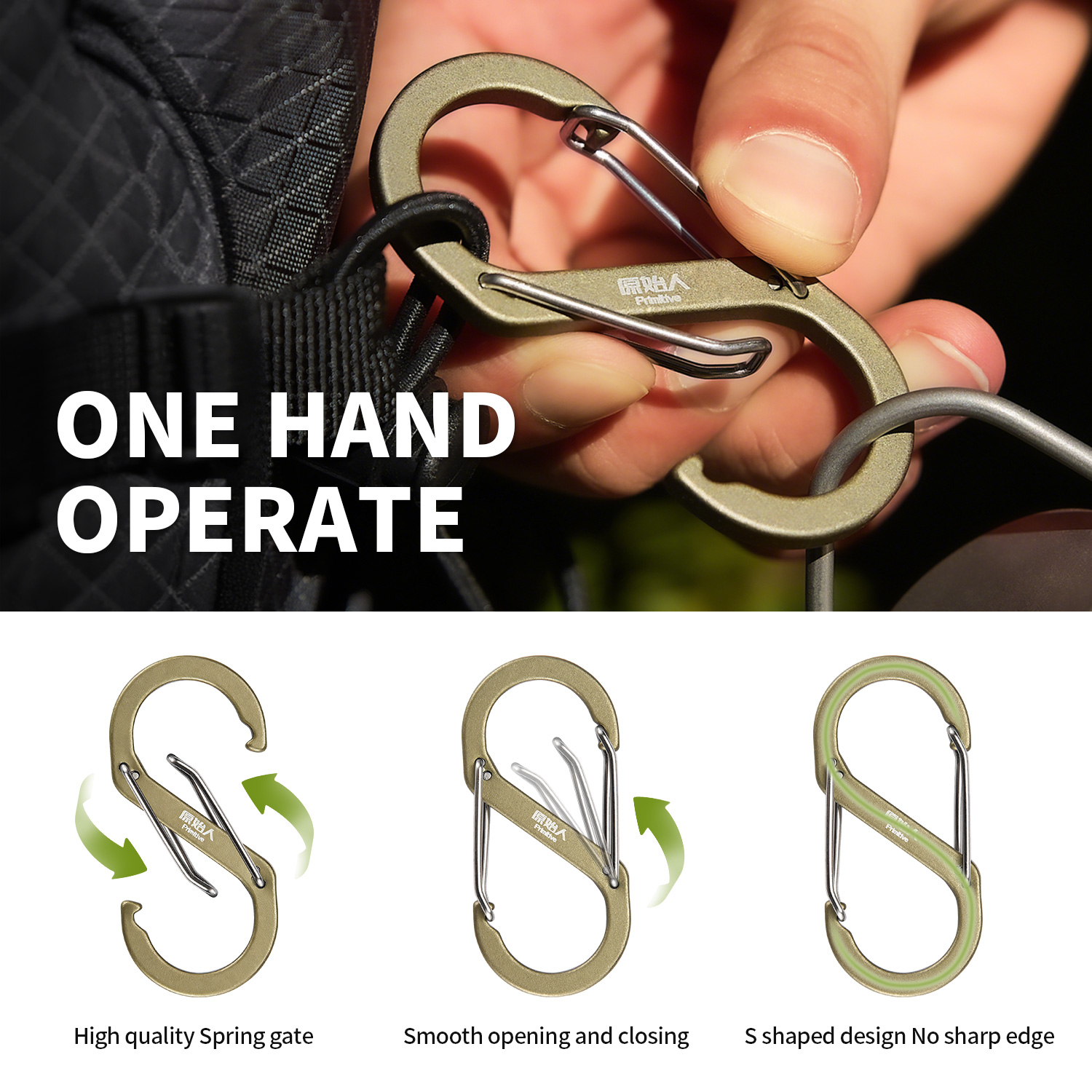 PRIMITIVE Carabiner Clip Light - Carabiner Locking D review and price